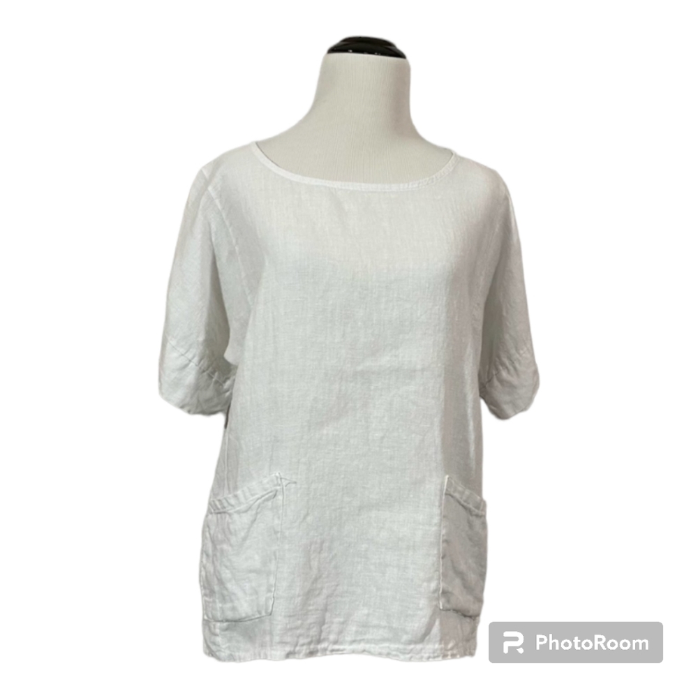 Francesca Bettini Linen Top Size Large